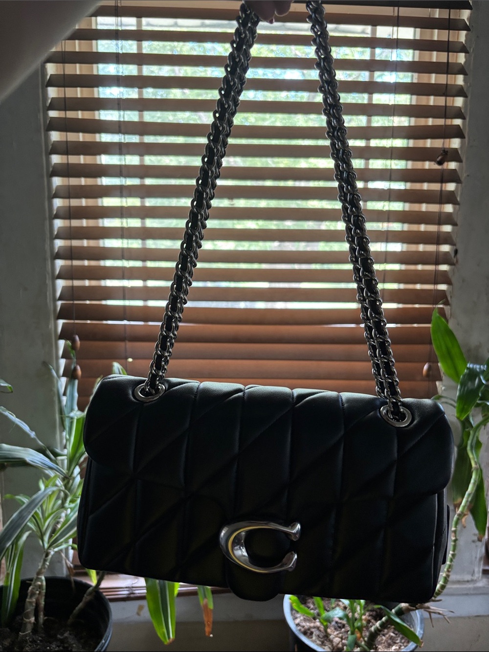 Coach Black Tabby 26 Shoulder Bag with silver hardware